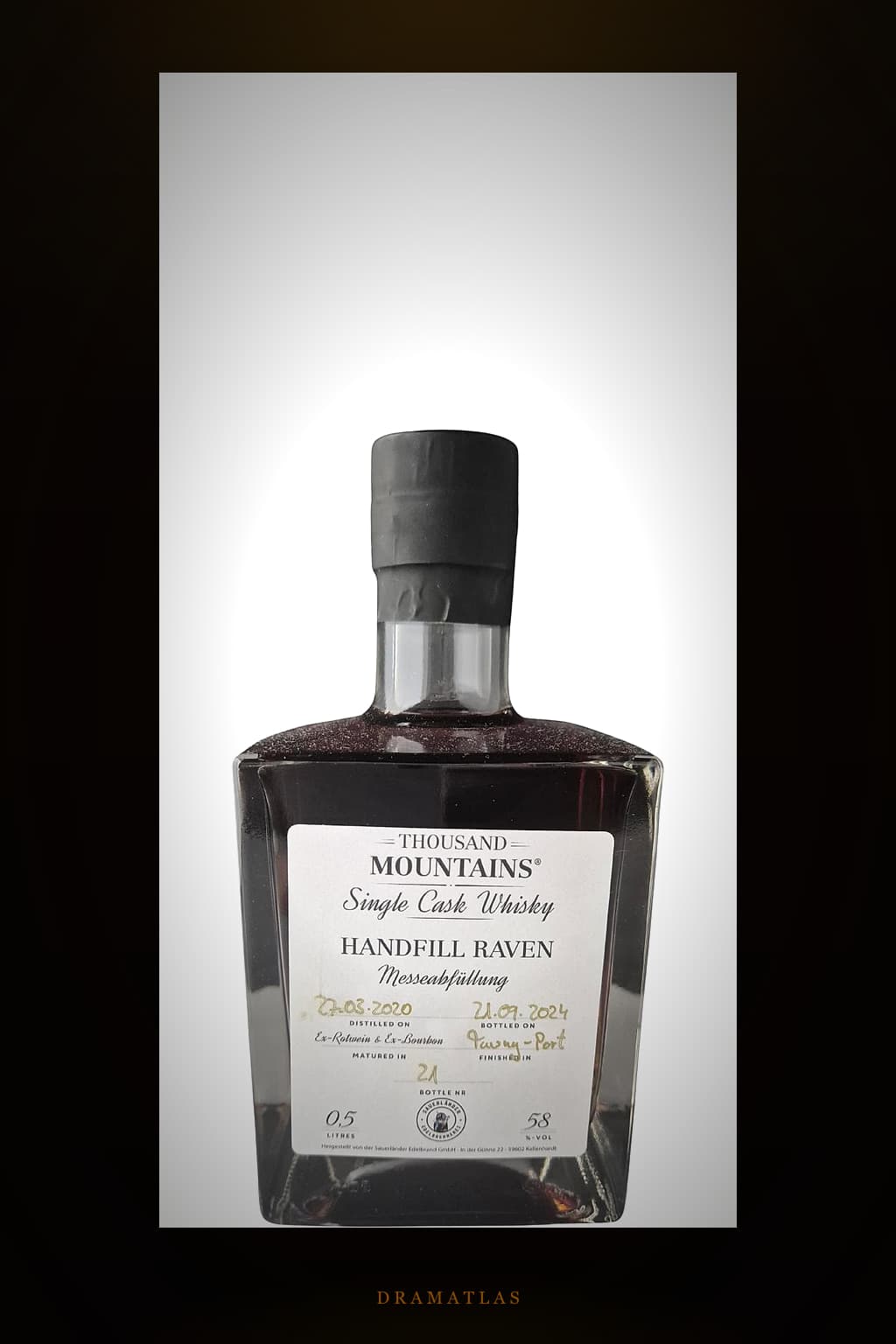 Thousand Mountains 2020 Handfill Raven Single Cask Whisky