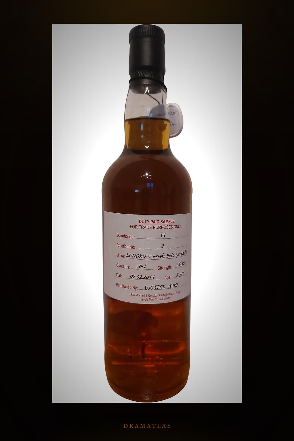 Longrow 2015 Duty Paid Sample - For Trade Purposes Only