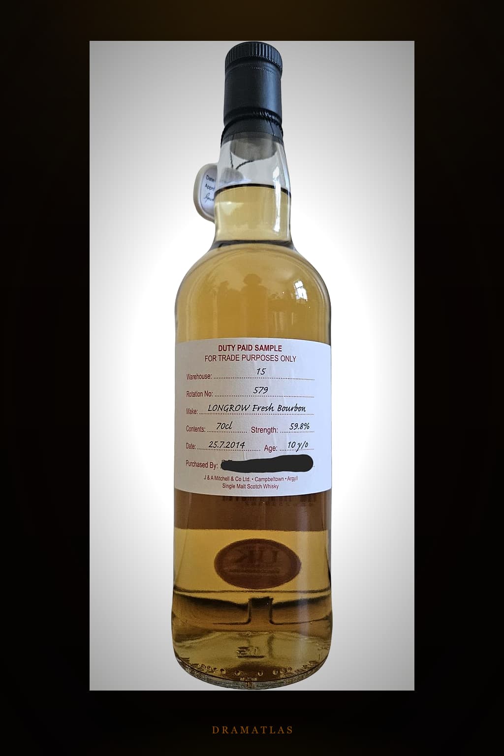 Longrow 2014 Duty Paid Sample - For Trade Purposes Only