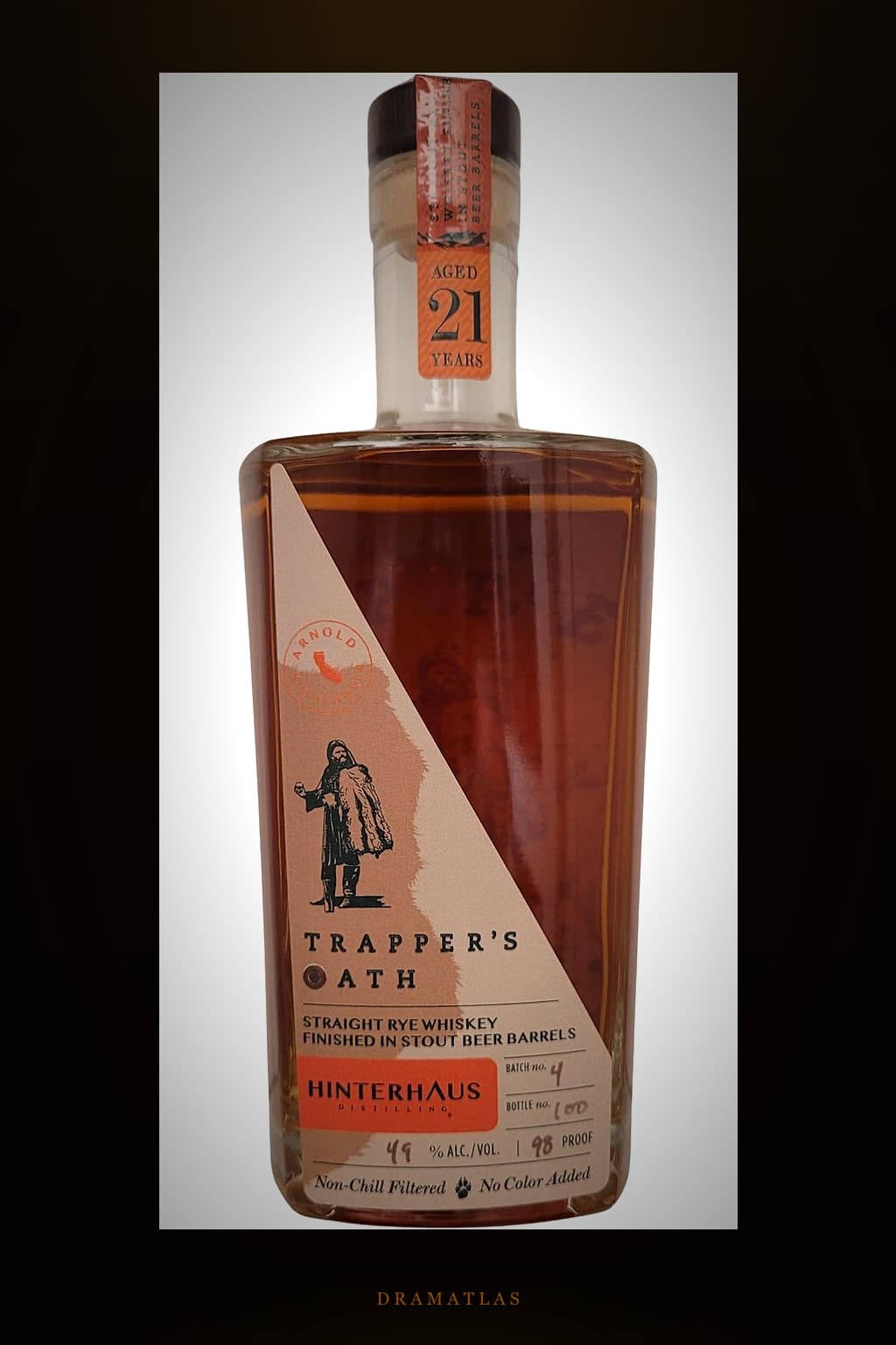 Hinterhaus Distilling 21-year-old Trapper's Oath - Extra Aged Rye